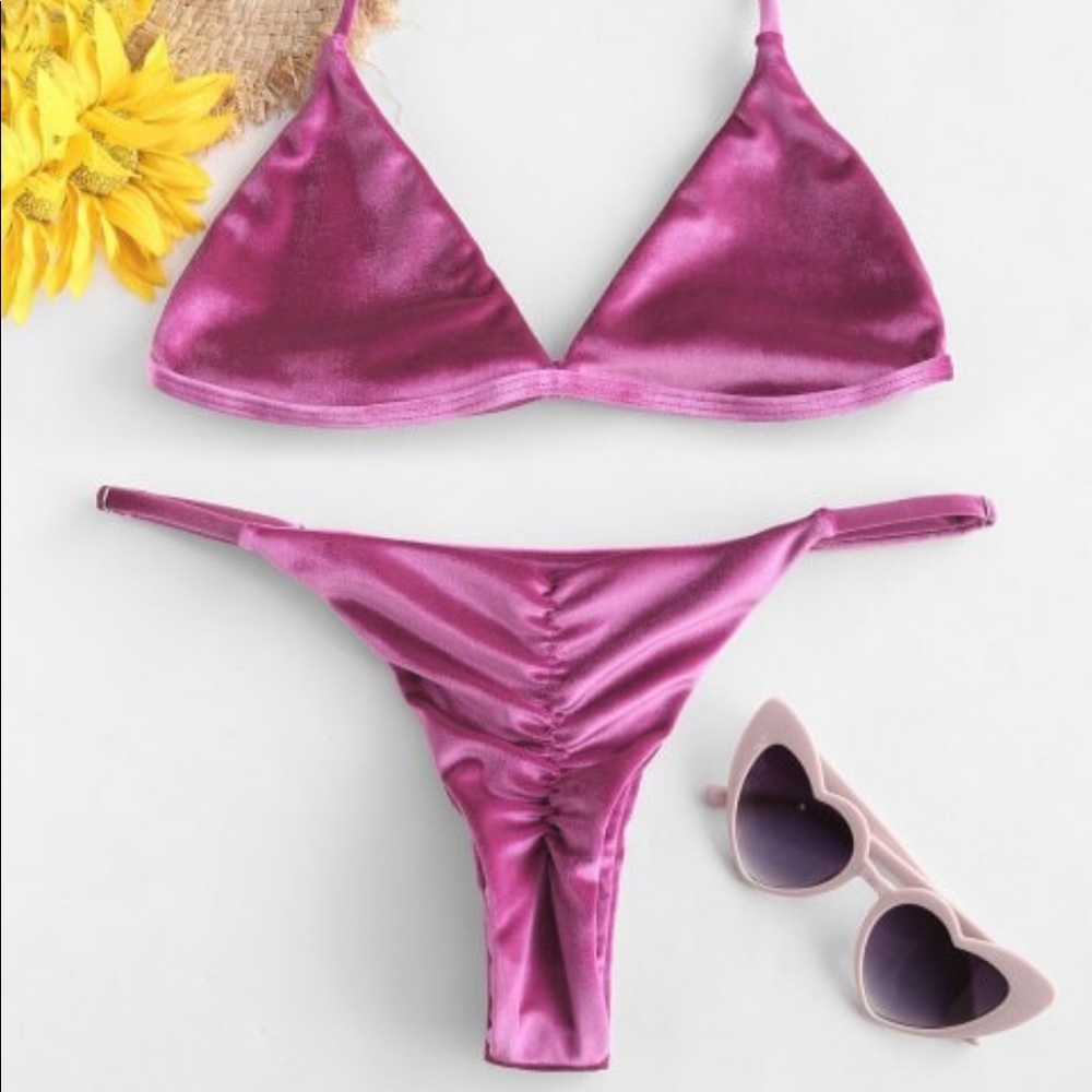 Pink Velvet Bikini S